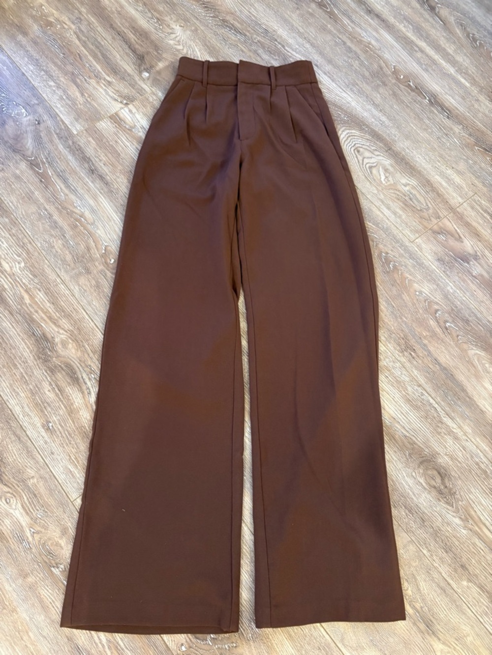 Abercrombie & Fitch Chocolate-Brown High-Rise Wide Leg Trousers